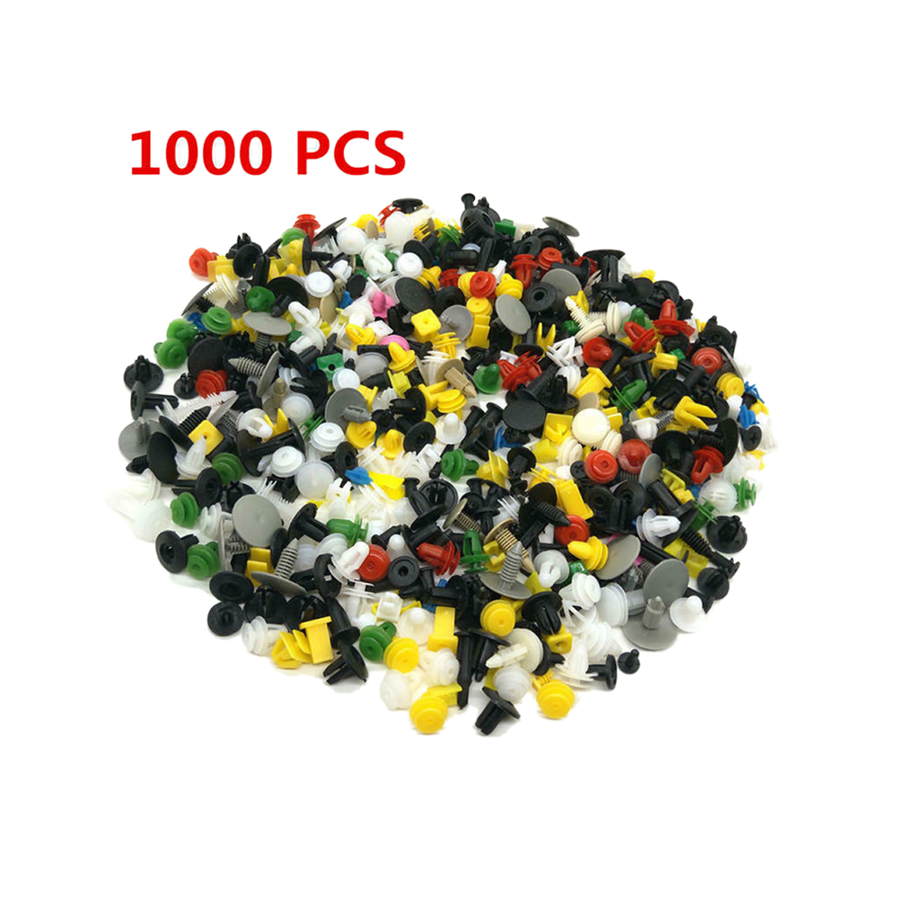 1000Pcs Universal Auto Fastener Clips Car Fender Liner Mixed Car Door Bumper Fenders Fastener Retainer Rivet Push Pin Clip