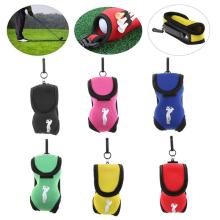 Small Golf Ball Bag Mini Waist Pack Bag 2 Ball + 4 Tee Neoprene Holder Sports Bag On For Outdoor Golf Training Balls Tees Pouch