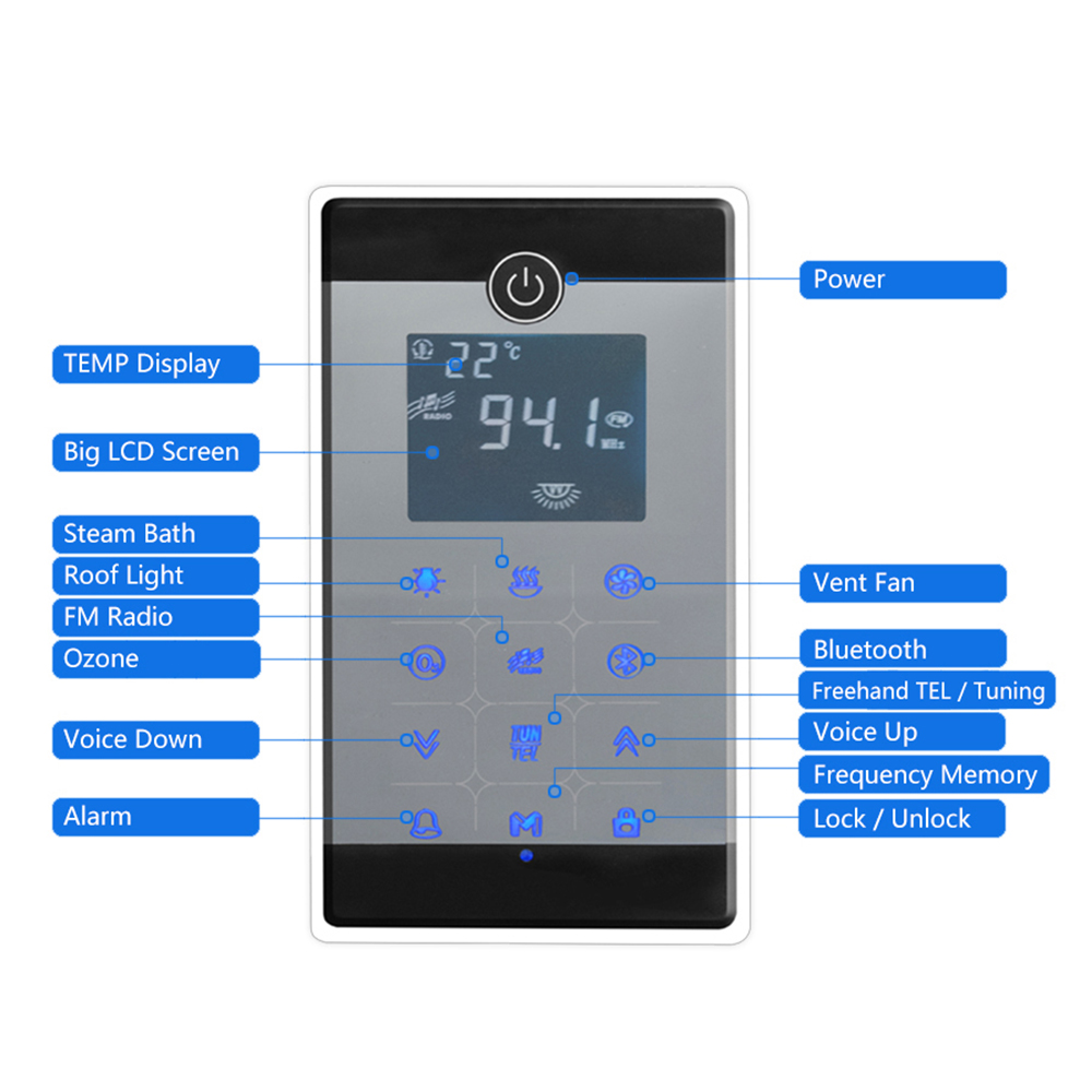 240 Or380V 9KW CE Auto Drain Brass Valve Shower Steam Sauna Bath Generator Steam Room Touch Screen LCD Display Control Bluetooth