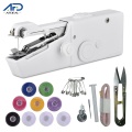 White Mini Hand Sewing Machine Set Handheld Electric Sewing Machine with Sewing Thread need 4 AA Battry Arts Crafts Sewing Tool