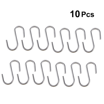 10 Pcs Heavy Duty S Shaped Hooks Kitchen Spoon Pan Pot Utensils Hangers Clasp Over The Door Closet Clothes Rack Tool