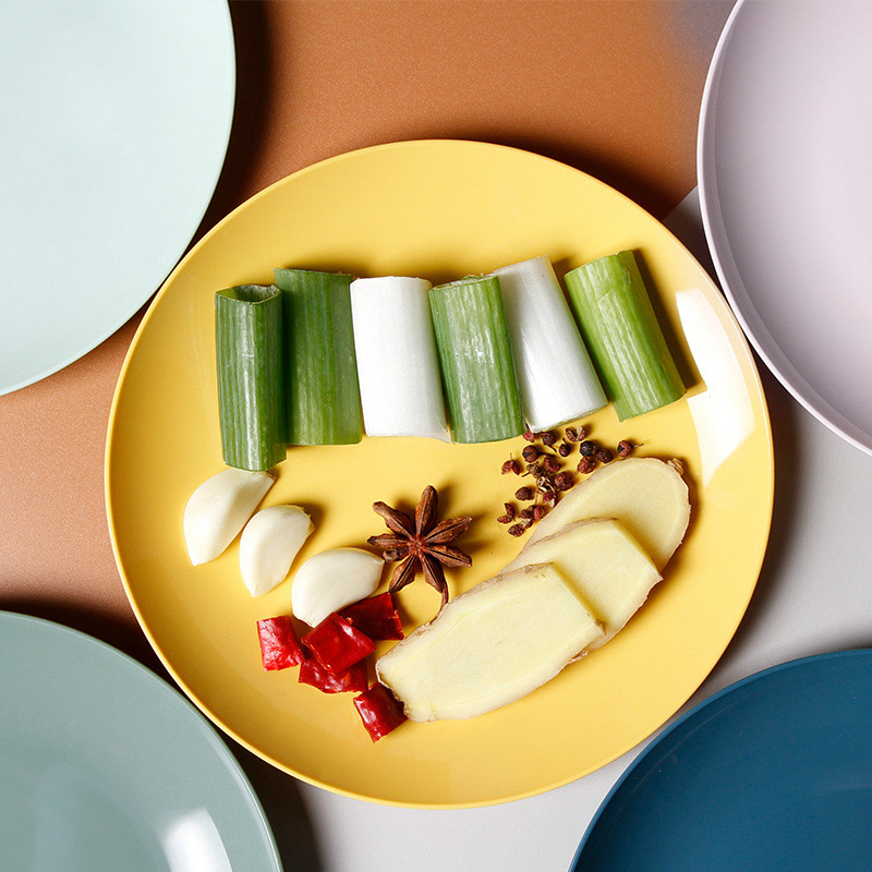 Kitchen Plastic Food Sauce Dish Small Vinegar Taste Board Snack Plates Creative Imitation Porcelain Round Household Fruit Plate