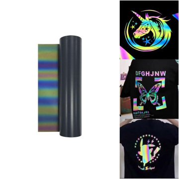 25cm*100cm rainbow reflective lettering film heat transfer vinyl film T-shirt Iron On HTV Printing crop number pattern