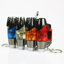 Creative Compact Jet Butane Lighter Torch Lighter Windproof LED Light Pipe Cigar Turbo Lighter Keychains 1300 C No Gas