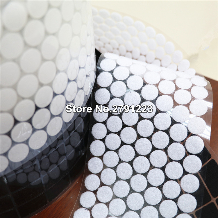 White black 20mm Diameter Nylon Fabric Sticky Back Round Coins Hook Loop Self Adhesive Fastener Dots Tapes hook loop tape 500pcs