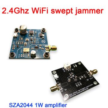 2.4G WiFi swept jammer Shielder 2.4Ghz WiFi Disturber jammer Shielded development board / SZA2044 1W microwave power amplifier