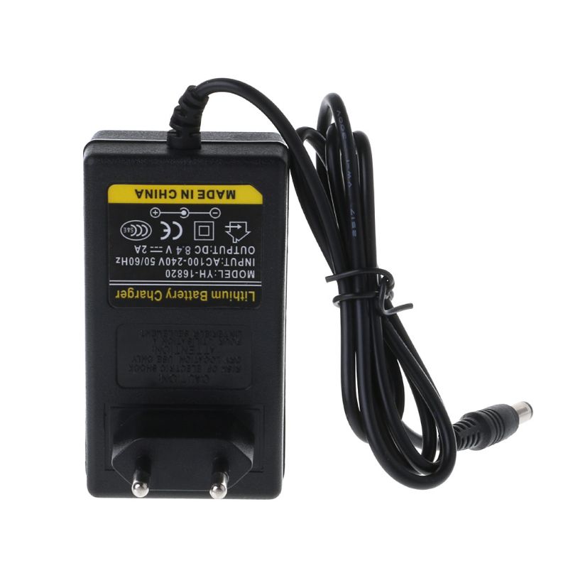 Battery Charger 8.4V DC 2A Intelligent Lithium Li-on Power Adapter EU US Plug Transformer Full Stop Automatically