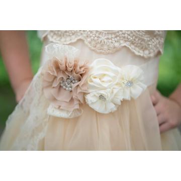 Rustic Bridal Sash Belt Rhinestone Bridal Sash Vintage Inspired Sash Champagne Wedding Sash Flower Girl Sash Belt