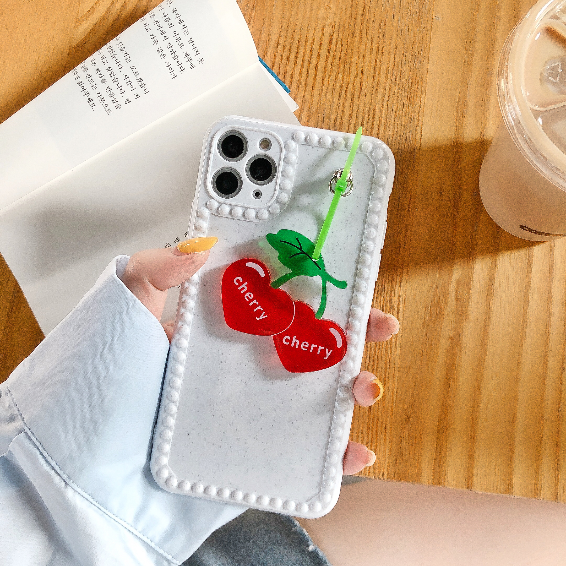 Fresh Korea Cute Pendant fruit Cherry Sun flower Phone case for iphone X XR XS 11pro MAX 7 8 plus Photo frame back cover funda