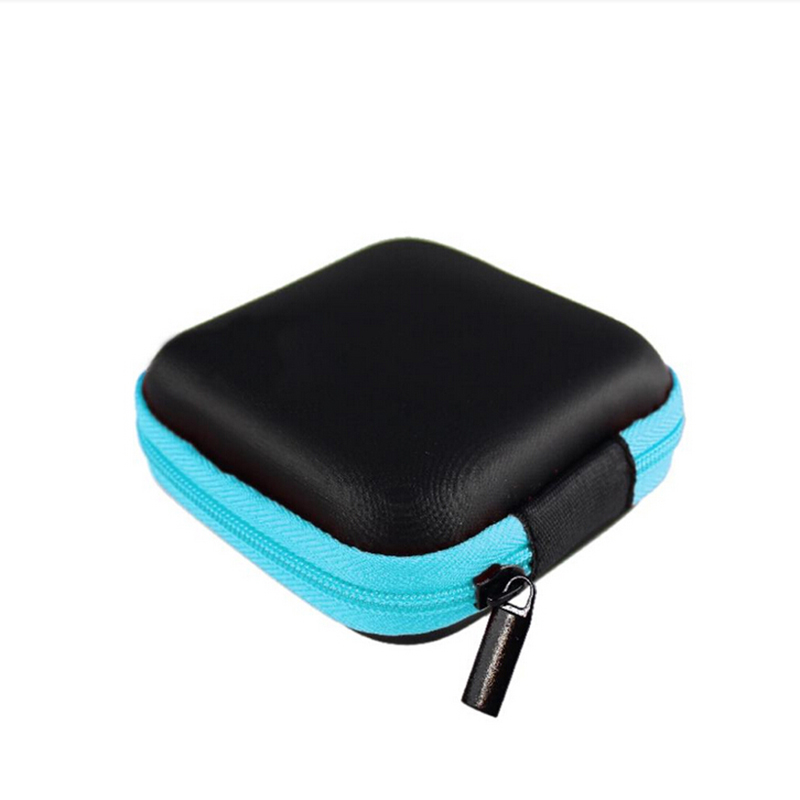 2pcs Clip Holder Headphones Cable Earbuds Storage Pouch Bag Clip Dispenser Desk Organizer Bags Random Color 7.5cm*7.5cm*2.7cm