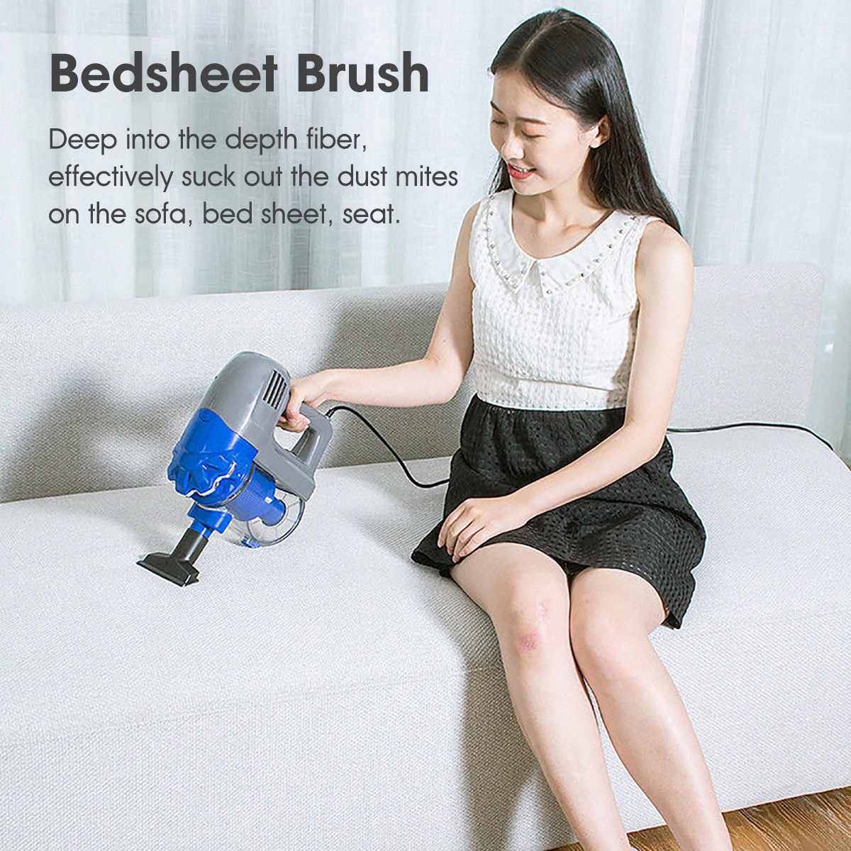 2-IN-1 Handheld Vacuum Cleaner Pusher Vacuums700W 13000PA Strong Suction Dust Collector Mite Killer Home Office Cleaning Tools