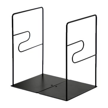 1 Pair Iron Bookends Book Stand Support Desktop Office Magazine Organizer Shelf