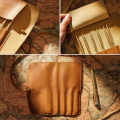 100% Genuine Leather Pencil Bag Storage Pouch Rollup Pen bag Organizer Wrap Bag Vintage Retro Creative Stationery Product