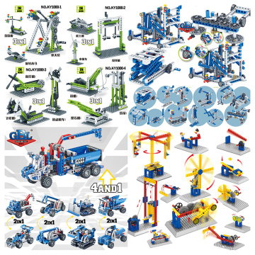 parts 500 gram Random Bulk sets diy mechanic gears truck crane building blocks physics wheels science education creator