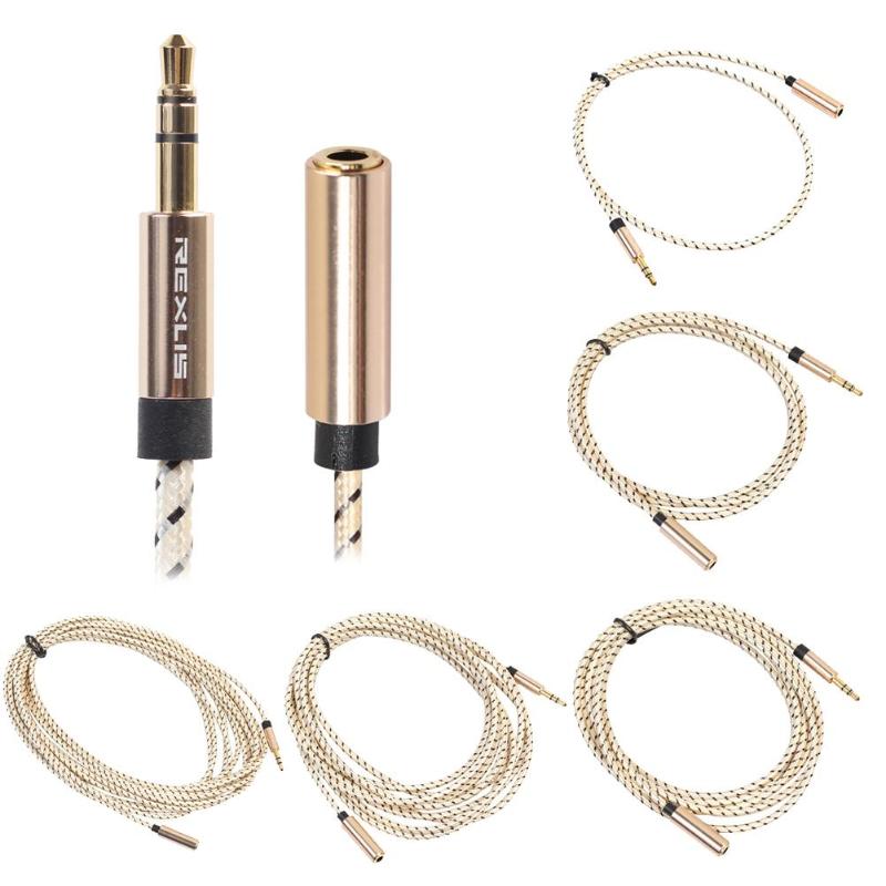 Braided Headphone Extension Cable 3.5mm Jack Male to Female Stereo Aux Audio Extender Cord for Earphones Earbugs Earplugs
