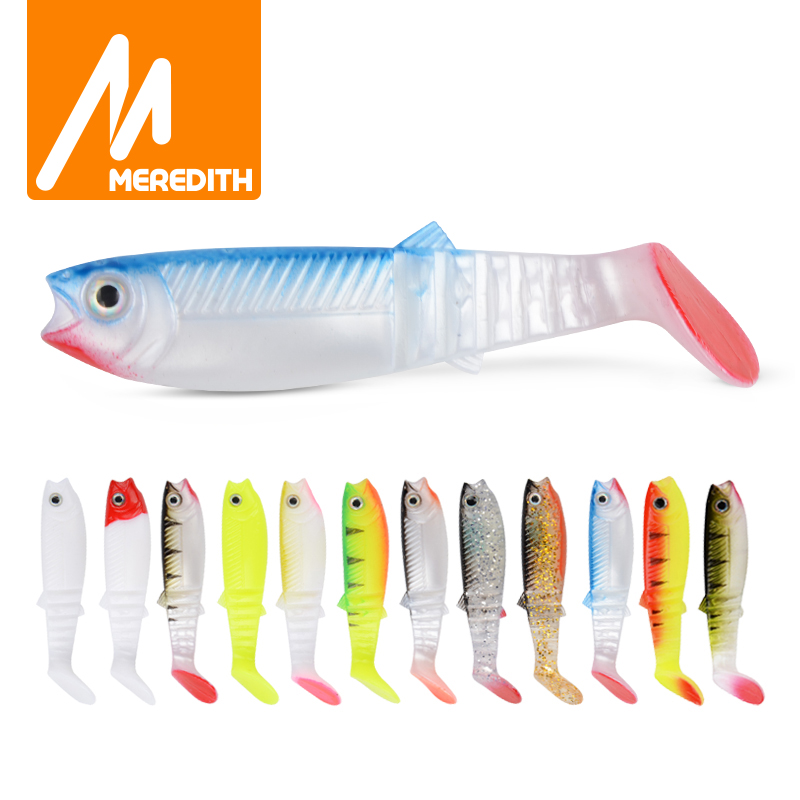 MEREDITH Cannibal 80mm 100mm 125mm Artificial Soft Lures Baits Fishing Lure leurre shad silicone Bait T Tail Wobblers