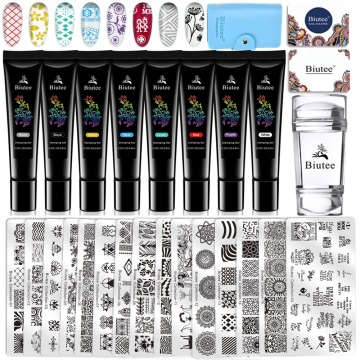 BIUTEE Nail Stamping Gel Polish Varnish Colorful UV Stamping Plates Printing Polish Gel Set Nails BIUTEE Gel Kit Nail Art