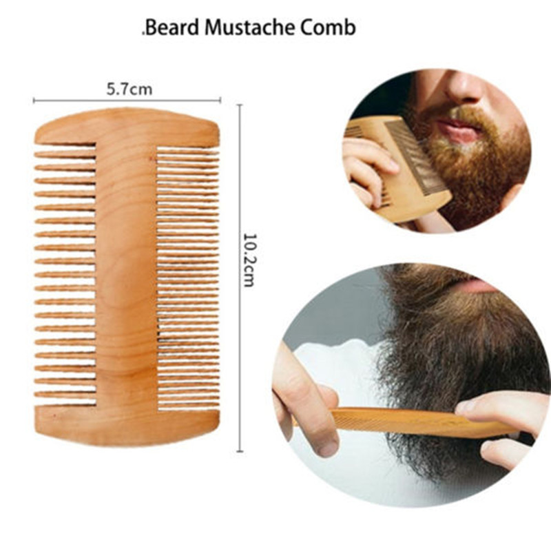 3pcs/set Beard Brush Mustache Comb Boar Bristle Hair Wood Set Shaving Tool For Men With Boar Bristle Brush