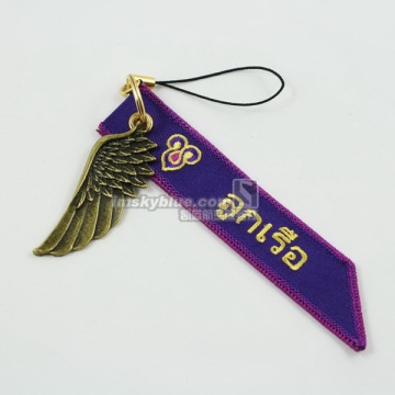 Thailand Airline Luggage bag Tag with Metal Wing Purple Gift for Aviation Lover Flight Crew