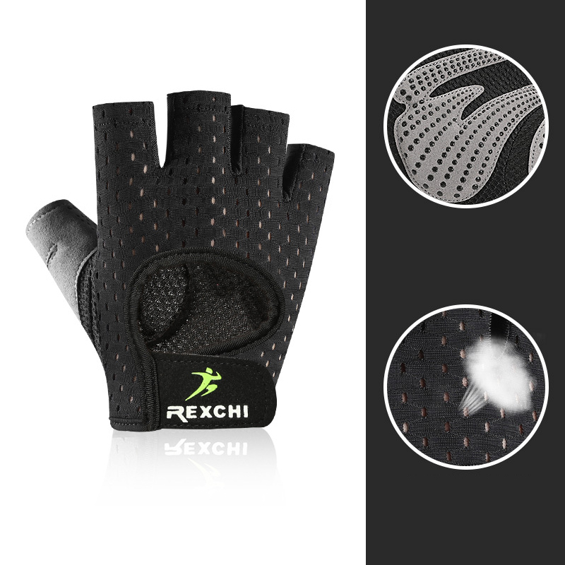 Breathable Mesh Crossfit Gym Fitness Gloves Women Men Body Building Dumbebell Weight lifting Bike Cycling Gloves half finger