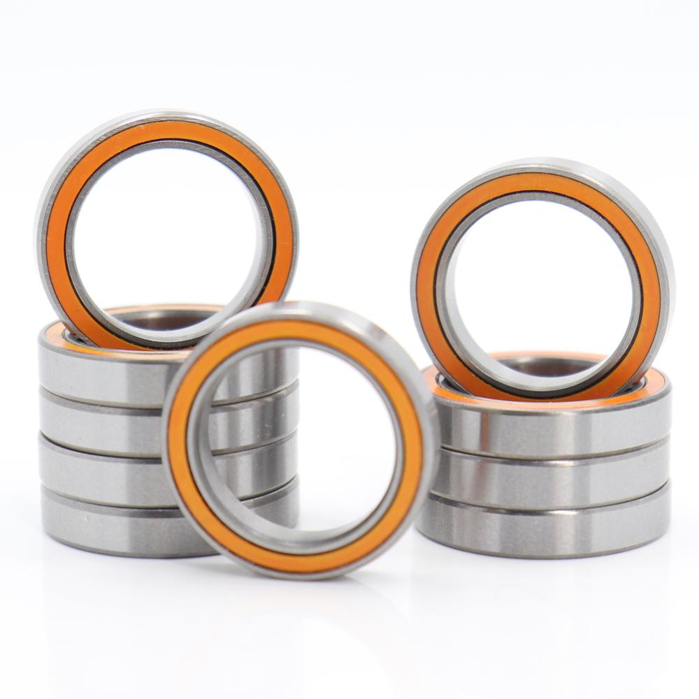 6702RS Bearing ABEC-3 (10PCS) 15*21*4 mm Thin Section 6702-2RS Ball Bearings 61702 RS 6702 2RS With Orange Sealed