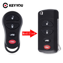 KEYYOU 4 Buttons Remote Folding Key Flip Shell Case Uncut Blank For Chrysler For Dodge For Jeep Intrepid Stratus 3 +1 Panic
