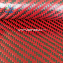 Professional waterproof real red carbon fiber leather fabric