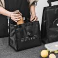 2021 New Black Thermal Family Lunch Bag Picnic School Cold Insulation Bento Pouch Travel Food Fruit Organizer Oxford Holder Bag