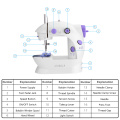 Anself Mini Household Purple Electric Sewing Machine 2 Speed Adjustment with Light Foot Pedal Manual Sewing Machine