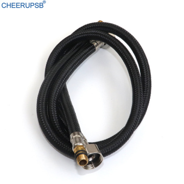 Flexible Plumbing Hose Kitchen Water Supply Connecting Lines Hot and Cold Mixer Faucet Connector Bathroom Braided Black Nylon