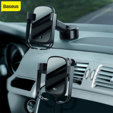 Baseus Car Phone Holder Wireless Charging Stand Electric Holder Wireless Charger Kit for HUAWEI P40 P30 For Samsung S20+/S10