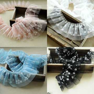 1M Latest Applique Lace Fabric Print Flower Laces Ribbon 10cm Mesh Lace Printing Guipure Crafts Lace Trims Sewing For Dress Q07