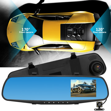 dvr dash camera dash cam car rearview mirror night vision full HD 1080P car reverse Image front rear dual lens dash cam #R20