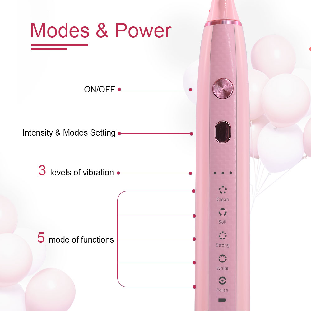 Sarmocare Ultrasonic Sonic Electric Toothbrush 15-Speed Power Toothbrush S600 5-Speed Induction Charging toothbrush head