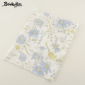 Booksew 100% Cotton Fabric Twill Blue Flower Design Home Textile Material Bedding Clothing Baby Quilting Sewing Patchwork