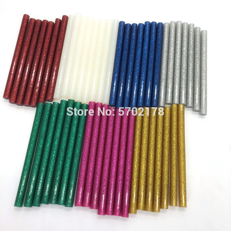 10Pcs/set Colored Hot Melt Glue Sticks 7mm Adhesive Assorted Glitter Glue Sticks Professional For Craft