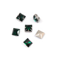 CTPA3bI Emerald Green Glass Rhinestones With Claw Square DIY Crafts Accessories Sewn Crystal Fancy Stones For Dancing Dress