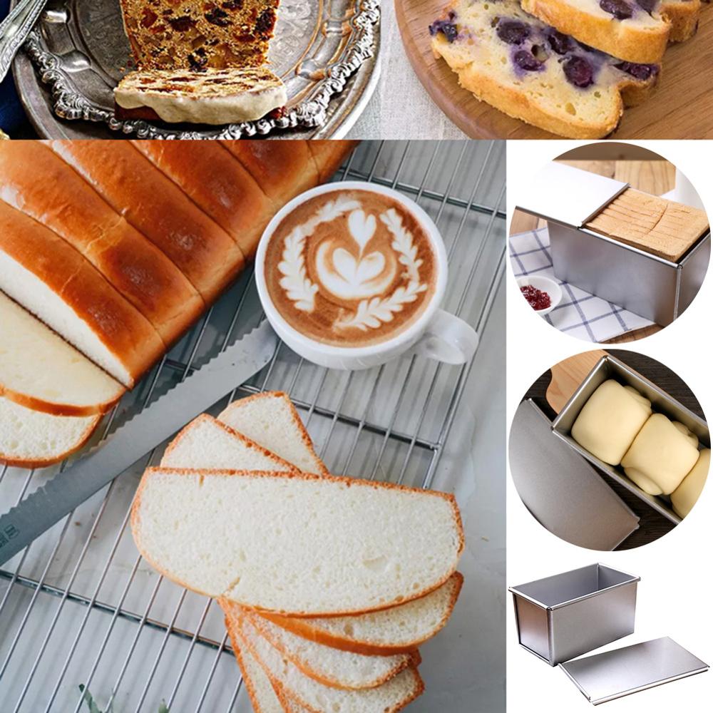 450g Aluminum alloy black non-stick coating Toast boxes Bread Loaf Pan cake mold baking tool with lid