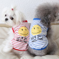 Cotton Stripe Summer Dog Vest Cute Fashion Red Blue Cooling Pet Apparel Coat Wholesale Shop Cat Accessories For Shih Tzu Pugs