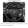 MEWANT Black PU Carbon Fiber Suede Car Steering Wheel Covers for BMW M Sport F10 F11 (Touring) F07 F12 F13 F06 F01 F02 M5 F10