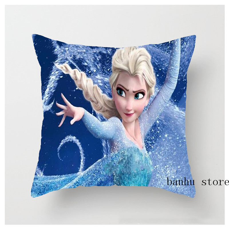 45*45cm frozen Cushion Cover PillowCase Printed Decorative Pillowcases Short Plush Pillow Covers for sofa Chair for lady gift