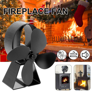 Dropship Ultra Quiet 4 Blade Heat Powered Stove Fan Wood Log Burner Self-powered Safety Design Stove Fan Not Deform Home Tool