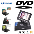 VERFANS DVD HD Portable EVD 7.8 Inch Mini Player Mini Game Mini TV Built-In 500 Kids Classic Game Support SVCD VCD CD CD-R / RW
