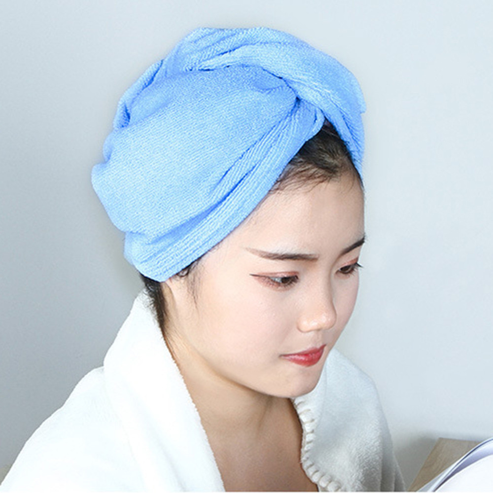 Womens Microfibre After Shower Hair Drying Wrap Girls Lady's Towel Quick Dry Hair Hat Cap Turban Head Wrap Bathing Tools #T5P