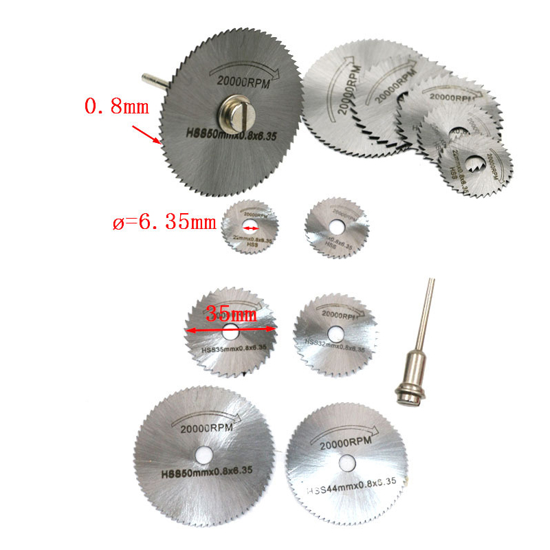 7pcs set Mini HSS Circular Saw Blade Rotary Tool For Dremel Metal Cutter Power Tool Set Wood Cutting Discs Drill Mandrel Cutoff