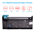 5 in 1 A4 Paper Photo Cutter Paper Trimmer Multi-Functional Straight Skip Wave Score Corner Cutter with 12 Inch Cut Length