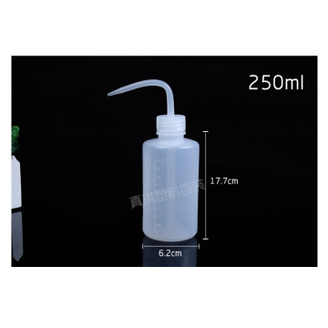 250ml plastic wash bottle with scale Curved mouth bottle Chemical laboratory supplies 5pcs