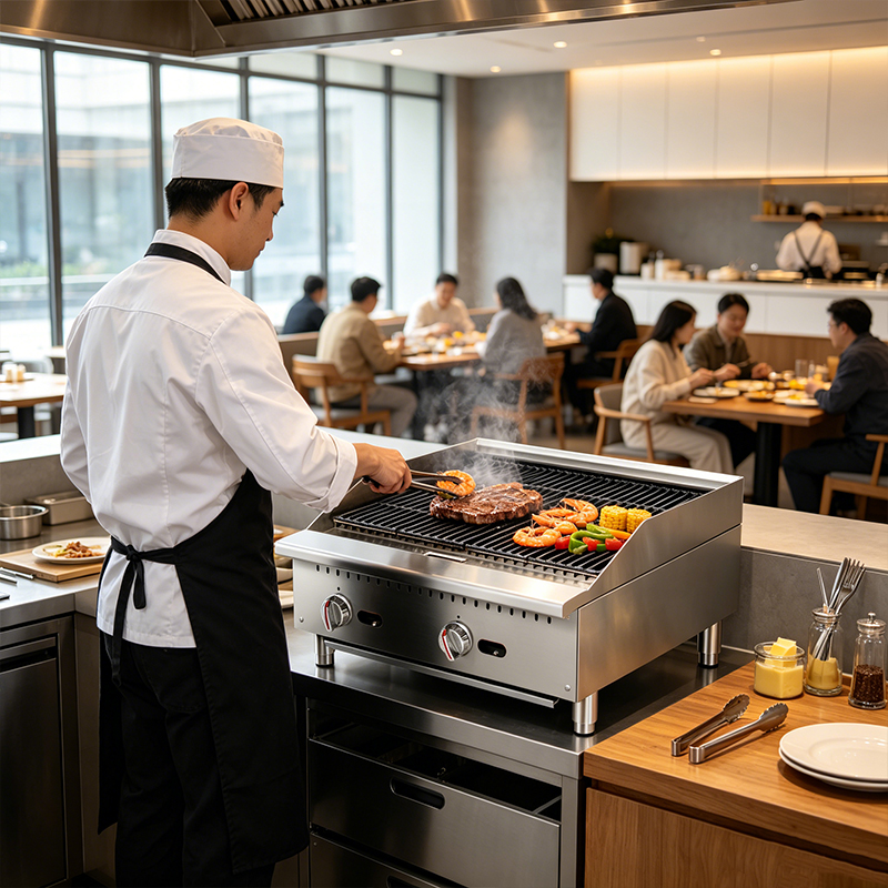 Easy-clean commercial griddle