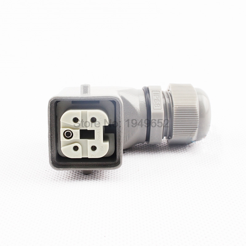 Heavy Duty plug Connector HDC-HA-004-1 F/M 4+1pin 5pin 10A power connectors rectangular aviation plug