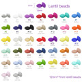 Cute-idea 12mm 10pc Silicone Beads Lentil Teether,BPA-Free Food Grade Baby product Oral Care Pacifier Chain Accessorise Baby toy